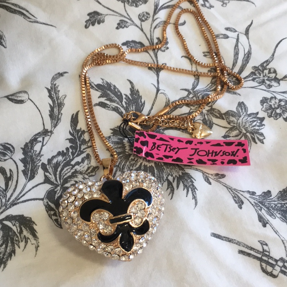 Betsey Johnson Large Heart Pendant Necklace